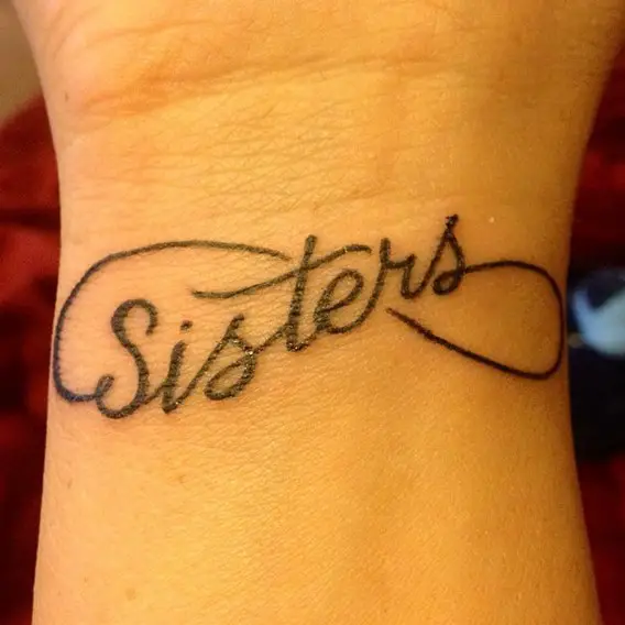 infinity tattoo for sisters on wrist