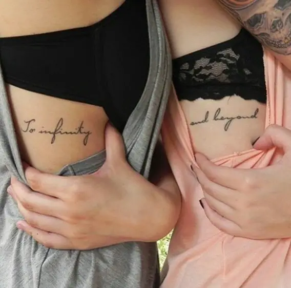 sister tattoos to infinity and beyond