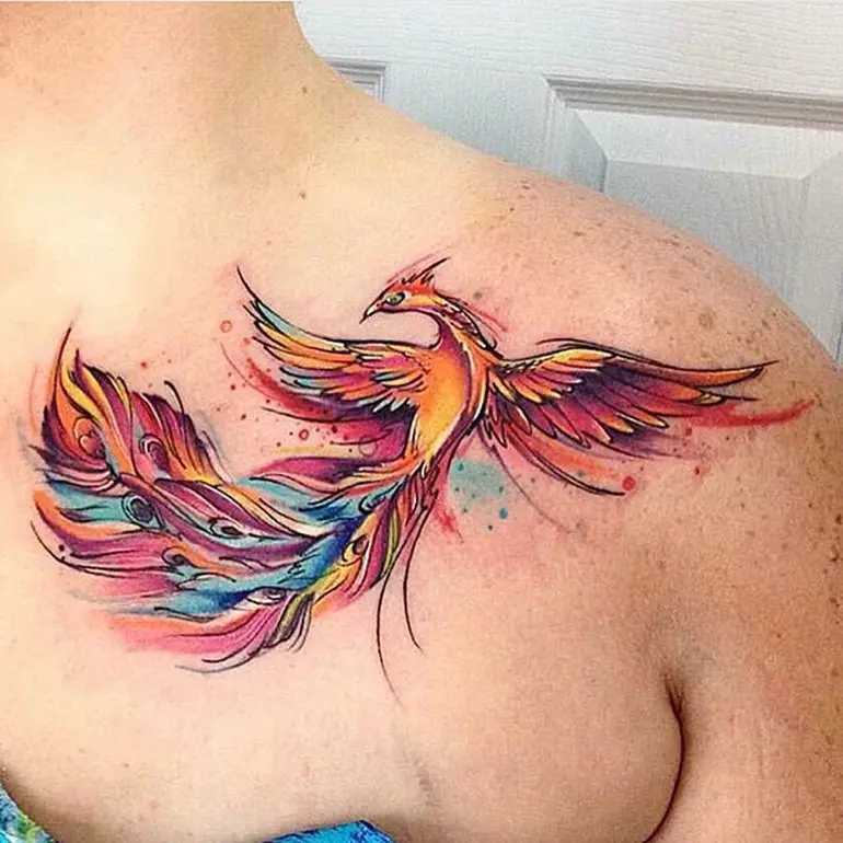 Studio 85 Tattoo  Watercolor Harry Potter Phoenix by Dale Thanks again  Kristie  Facebook