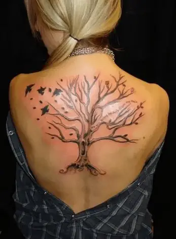 family tree tattoos on back